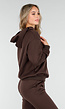 Donkerbruine Jogging Set met Capuchon en Trekkoord