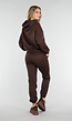 Donkerbruine Jogging Set met Capuchon en Trekkoord
