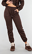 Donkerbruine Jogging Set met Capuchon en Trekkoord