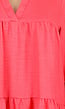 Roze Midi Jurk met V-hals en Ruffle Details