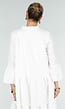 Witte Midi Jurk met V-hals en Ruffle Details