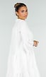 Witte Midi Jurk met V-hals en Ruffle Details