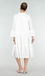 Witte Midi Jurk met V-hals en Ruffle Details