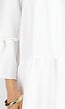 Witte Midi Jurk met V-hals en Ruffle Details