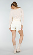Crème Mesh Top met Lange Mouwen en Stretch