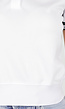 Witte Cropped Polo met Groene Contrasterende Strepen