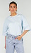 Lichtblauw Oversized T-Shirt met Korte Mouwen en Backprint