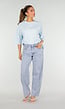 Lichtblauw Oversized T-Shirt met Korte Mouwen en Backprint