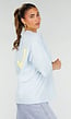 Lichtblauw Oversized T-Shirt met Korte Mouwen en Backprint
