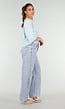 Lichtblauw Oversized T-Shirt met Korte Mouwen en Backprint