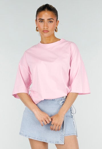 Roze Oversized T-shirt met Backprint