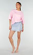 Roze Oversized T-shirt met Korte Mouwen en Backprint