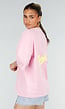 Roze Oversized T-shirt met Korte Mouwen en Backprint