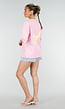 Roze Oversized T-shirt met Korte Mouwen en Backprint