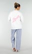 Wit Katoenen Oversized T-shirt met Roze Tekstprint op de Rug