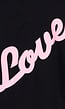 Zwart Oversized T-shirt met Korte Mouwen en Roze Backprint
