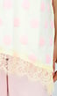 Lichtgeel T-Shirt met Roze Stippen en Kant