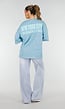 Blauw Gestreept Oversized T-Shirt met Korte Mouwen