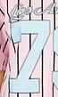 Roze Oversized Jersey Shirt met Blauwe Print en Strepen