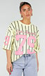 Gele Gestreepte Oversized T-shirt met Los Angeles Print