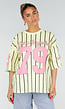 Gele Gestreepte Oversized T-shirt met Los Angeles Print