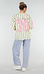 Gele Gestreepte Oversized T-shirt met Los Angeles Print