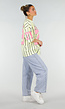 Gele Gestreepte Oversized T-shirt met Los Angeles Print