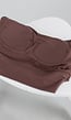 Bruine Stretch Mesh Crop Top met Losse Top en Pads