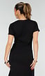 Zwarte Stretch Midi Jurk met Gouden Taille Detail