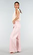 Roze Mouwloze Top met Gele Stippen en Schoudervulling