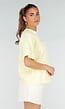 Lichtgeel Gestreept Oversized T-shirt met Iconic Opdruk