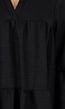 Zwarte Midi Jurk met V-Hals en Ruffle Details