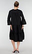Zwarte Midi Jurk met V-Hals en Ruffle Details