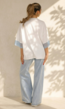 Wit Oversized T-Shirt met Blauw Kant