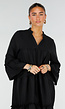 Zwarte Midi Jurk met V-Hals en Ruffle Details