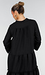 Zwarte Midi Jurk met V-Hals en Ruffle Details
