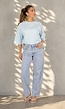 Lichtblauw Oversized T-Shirt met Korte Mouwen en Backprint