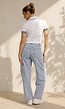 Witte Cropped Polo met Groene Contrasterende Strepen