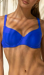 Kobaltblauwe Push Up Bikini Top met Beugel en Voorgevormde Cups