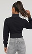 Zwart Vest in Kort Model met Afneembare Capuchon