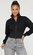 Zwart Vest in Kort Model met Afneembare Capuchon