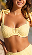 Butter Yellow Bikinitop met Beugel en Zachte Bloemenstructuur