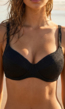 Zwarte Beugel Bikini Top met Push Up