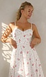 Witte Midi Jurk met Bloemenprint en Korsetdetail