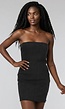 Zwart Strapless Denim Jurkje
