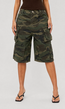 Groene Camouflage Cargo Bermuda Short met Zakken