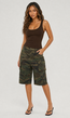 Groene Camouflage Cargo Bermuda Short met Zakken