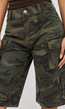 Groene Camouflage Cargo Bermuda Short met Zakken