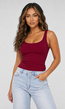 Bordeaux Rib Hemdje met Stretch