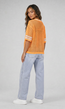 Oranje Jersey Shirt met Cijferprint en Korte Mouwen
